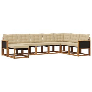 vidaXL Ensemble de canapés d'extérieur 8 pc Naturel et Beige