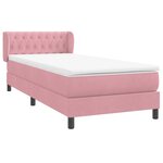 vidaXL Sommier à lattes de lit avec matelas rose 80x220 cm velours
