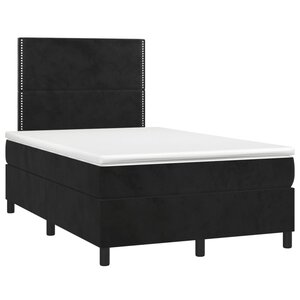 vidaXL Sommier à lattes de lit avec matelas noir 120x190 cm velours