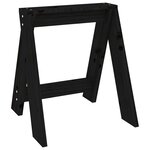vidaXL Tabourets lot de 2 noir 40x40x45 cm bois massif de pin
