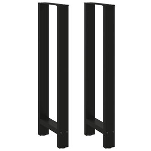 vidaXL Pieds de table de bar Noir 2 pièces 40 x (110-111) cm Acier