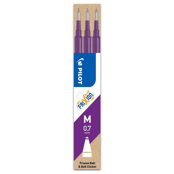 Set de 3 Recharges friXion Ball (BLS-FR7) Violet x 12 PILOT