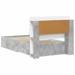 vidaXL Cadre de lit avec rangement Gris béton 80 x 200 cm
