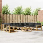 vidaXL Ensemble de canapés d'extérieur 10 Pièces Blanc et anthracite