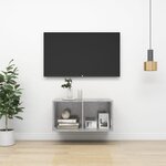 vidaXL Meuble TV mural Gris béton 37x37x72 cm Bois d’ingénierie