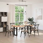 vidaXL Pieds de table à manger en U 2 pièces Noir 50 x (72-73) cm Acier