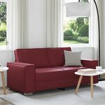 vidaXL Canapé Loveseat 180 cm avec coussin Bordeaux Cuir artificiel