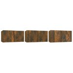 vidaXL Meubles TV suspendus 3 Pièces Chêne fumé 60x30x30 cm