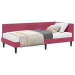 vidaXL Cadre de lit d'angle avec matelas 2 Pièces Vert Velours