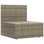 vidaXL Salon de jardin 10 Pièces avec coussins Gris Résine tressée