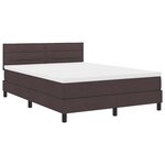 vidaXL Lit à ressorts avec matelas Marron foncé 140 x 200 cm tissu