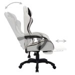 vidaXL Fauteuil de jeux vidéo avec LED RVB Noir et blanc Similicuir