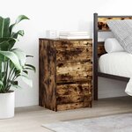 vidaXL Tables de chevet avec 3 tiroirs 2 Pièces chêne fumé 39x35x65 cm