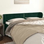 vidaXL Tête de lit avec oreilles Vert foncé 163x23x78/88 cm Velours