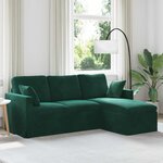vidaXL Canapé Vert foncé 198 x 134 x 80 cm Velours