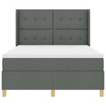 vidaXL Lit à ressorts avec matelas Gris foncé 140 x 190 cm tissu