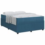 vidaXL Cadre de lit avec matelas Bleu 160 x 200 cm tissu