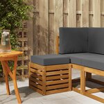 vidaXL Banc de jardin avec coussin 2 Pièce Naturel et Anthracite