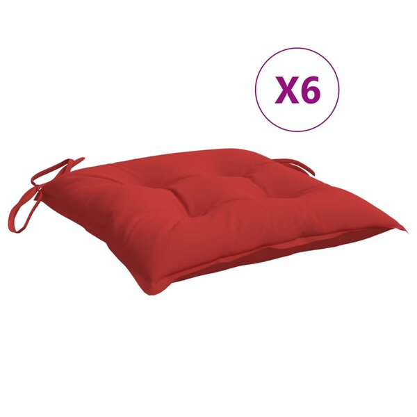 vidaXL Coussins de chaise 6 Pièces rouge 50x50x7 cm tissu oxford
