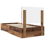 vidaXL Cadre de lit Bois ancien 90 x 190 cm Bois d'ingénierie