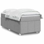 vidaXL Sommier à lattes de lit avec matelas Gris clair 100x200cm Tissu