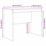 vidaXL Bureau Chêne noir 90 x 50 x 76 cm Bois d'ingénierie
