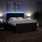 vidaXL Sommier à lattes de lit avec matelas Noir 200x200 cm Tissu