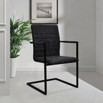 vidaXL Chaises à manger cantilever lot de 4 noir similicuir