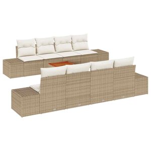 vidaXL Ensemble de canapé de jardin 7 Pièces Beige et blanc