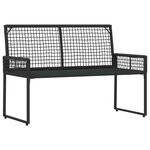 vidaXL Banc extérieur Noir et blanc crème 118 x 55 x 82 cm