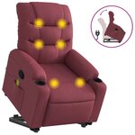 vidaXL Fauteuil inclinable de massage Rouge bordeaux Tissu