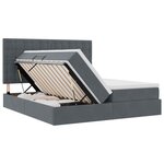vidaXL Lit de rangement LED avec matelas Gris foncé 200 x 200 cm