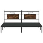 vidaXL Cadre de lit sans matelas chêne fumé 183x213 cm bois ingénierie