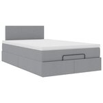 vidaXL Lit ottoman avec matelas gris clair 120x200 cm tissu