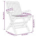 vidaXL Chaises de jardin pliantes lot de 8 61x67x90cm bois massif teck