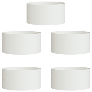 vidaXL Pots en métal blanc Blanc Métal 40 cm de diamètre Pots en métal