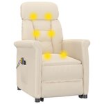 vidaXL Fauteuil électrique de massage Beige microfibre
