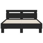 vidaXL Cadre de lit avec tête de lit et LED noir 135x190 cm