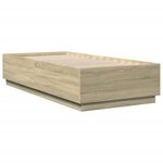 vidaXL Cadre de lit avec LED sans matelas chêne sonoma 100x200 cm
