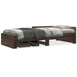 vidaXL Cadre de lit sans matelas chêne marron 75x190cm bois ingénierie