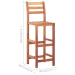 vidaXL Chaises de bar lot de 4 bois d'acacia solide