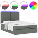 VidaXL Cadre de lit ottoman avec matelas gris foncé 140x200 cm tissu