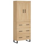 vidaXL Buffet haut Chêne sonoma 69 5x34x180 cm Bois d'ingénierie