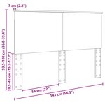 vidaXL Tête de lit Chêne noir 140 cm Bois d'ingénierie