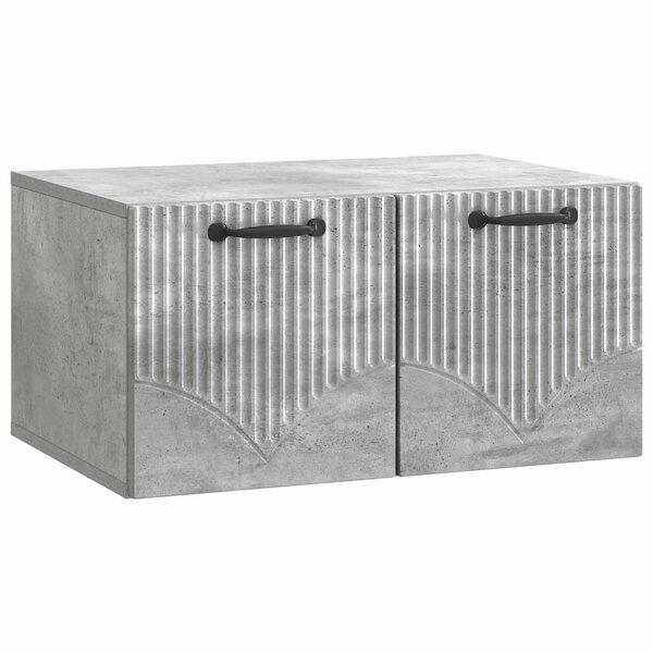 vidaXL Meuble TV mural Gris béton 59 5 x 41 x 30 cm Bois d'ingénierie