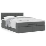 vidaXL Lit ottoman avec matelas gris foncé 140x200 cm tissu
