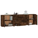 vidaXL Buffets 3 Pièces Chêne fumé Bois d'ingénierie