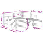 vidaXL Salon de jardin 5 Pièces bois de pin imprégné