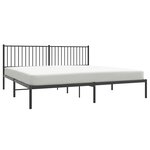 vidaXL Cadre de lit métal sans matelas avec tête de lit noir 200x200cm