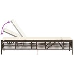 vidaXL Chaise longue avec coussin marron résine tressée